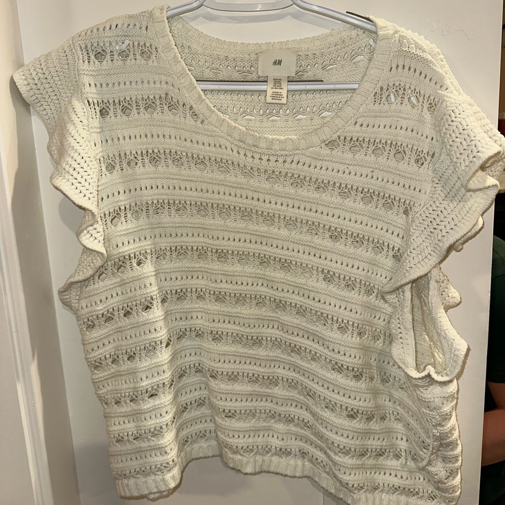 H&M Women's Cream Knit Top